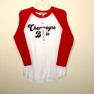 WILDFOX Champagne Brain White Red Tshirt SZ M New With tags